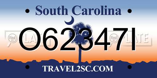 O62347I South Carolina License Plate
