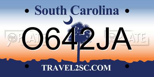 O642JA South Carolina License Plate