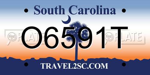 O6591T South Carolina License Plate