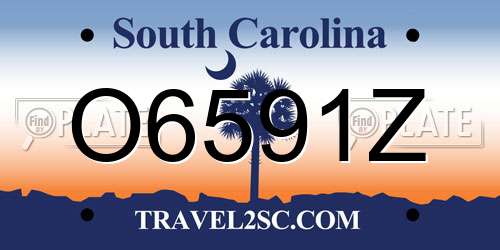 O6591Z South Carolina License Plate