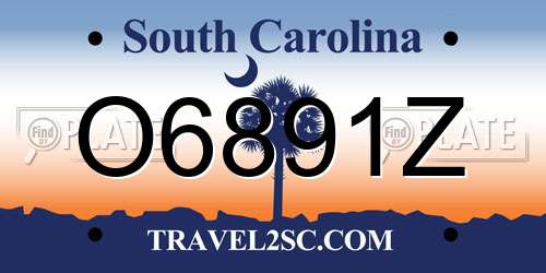 O6891Z South Carolina License Plate