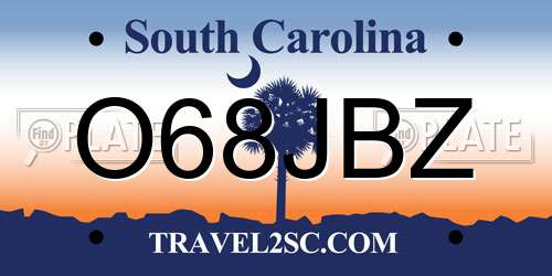 O68JBZ South Carolina License Plate