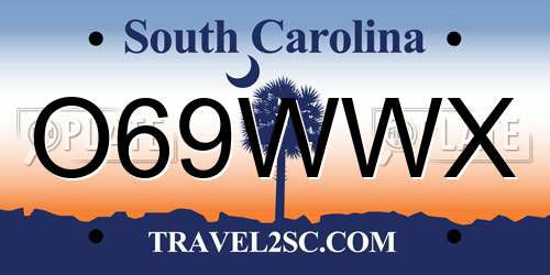 O69WWX South Carolina License Plate
