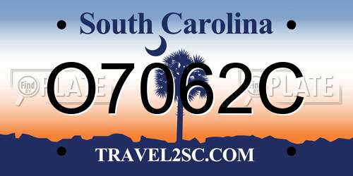 O7062C South Carolina License Plate