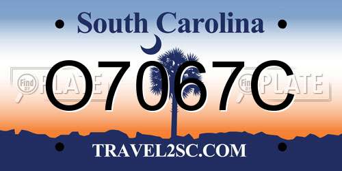 O7067C South Carolina License Plate