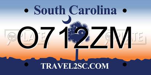 O712ZM South Carolina License Plate