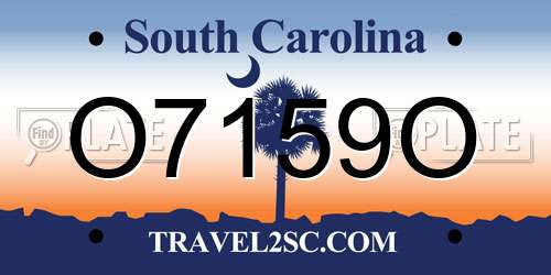 O7159O South Carolina License Plate
