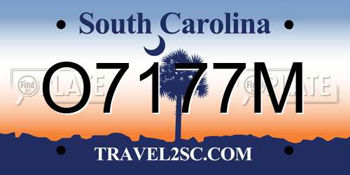O7177M South Carolina License Plate