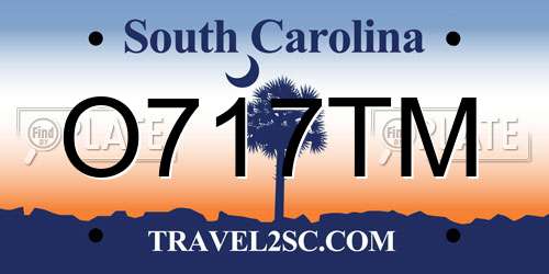 O717TM South Carolina License Plate