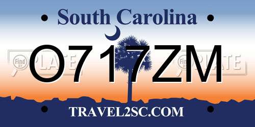 O717ZM South Carolina License Plate