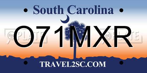 O71MXR South Carolina License Plate