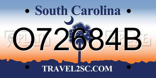 O72684B South Carolina License Plate