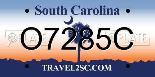 O7285C South Carolina License Plate