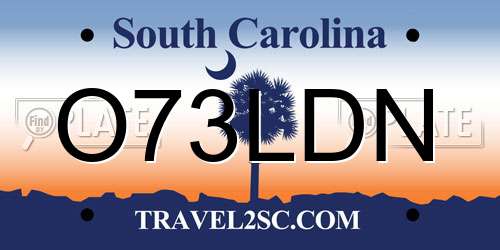 O73LDN South Carolina License Plate