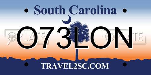 O73LON South Carolina License Plate