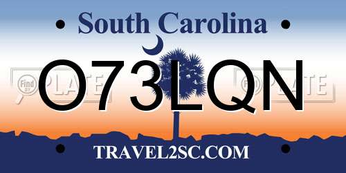 O73LQN South Carolina License Plate