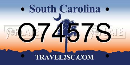 O7457S South Carolina License Plate