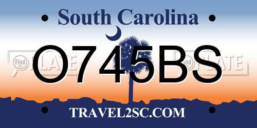 O745BS South Carolina License Plate