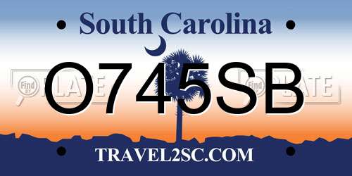 O745SB South Carolina License Plate