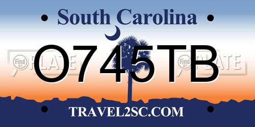 O745TB South Carolina License Plate