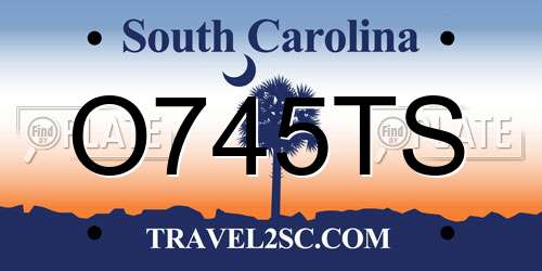 O745TS South Carolina License Plate