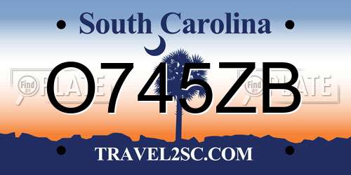 O745ZB South Carolina License Plate