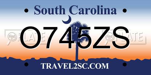 O745ZS South Carolina License Plate