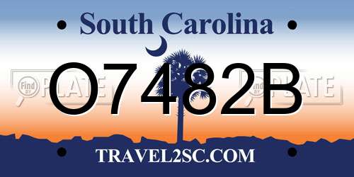 O7482B South Carolina License Plate