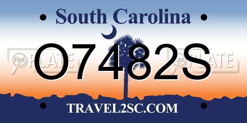 O7482S South Carolina License Plate