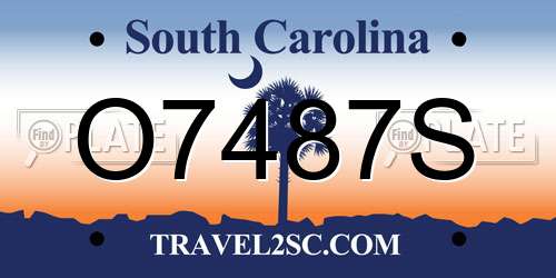 O7487S South Carolina License Plate