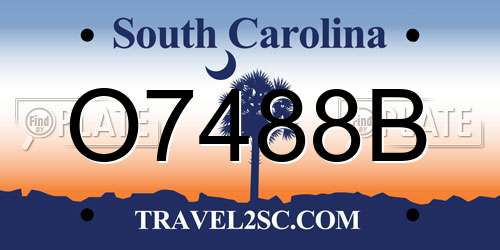 O7488B South Carolina License Plate