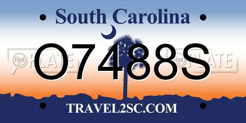 O7488S South Carolina License Plate