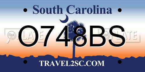O748BS South Carolina License Plate
