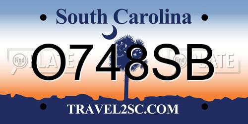 O748SB South Carolina License Plate