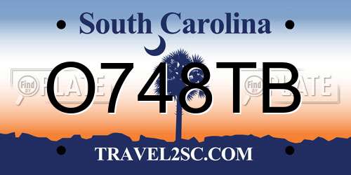 O748TB South Carolina License Plate