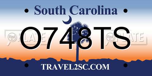 O748TS South Carolina License Plate
