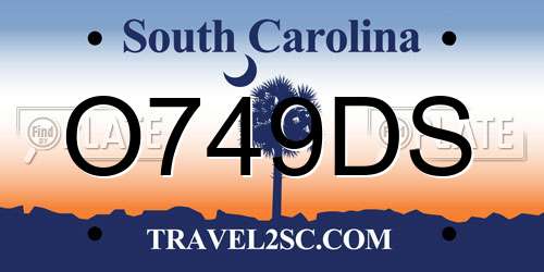 O749DS South Carolina License Plate