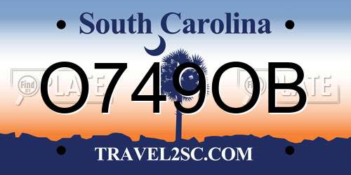 O749OB South Carolina License Plate