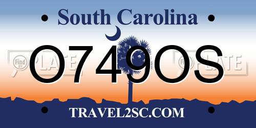 O749OS South Carolina License Plate