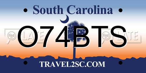 O74BTS South Carolina License Plate