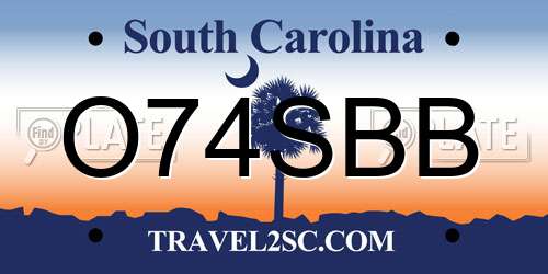 O74SBB South Carolina License Plate