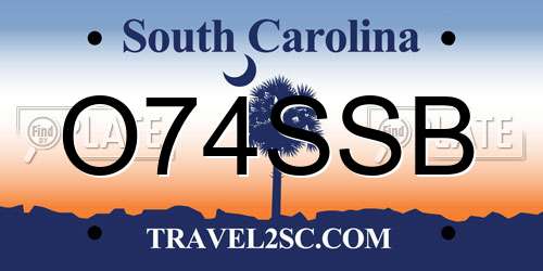 O74SSB South Carolina License Plate