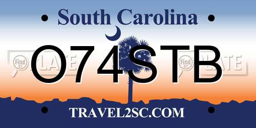 O74STB South Carolina License Plate