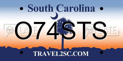 O74STS South Carolina License Plate