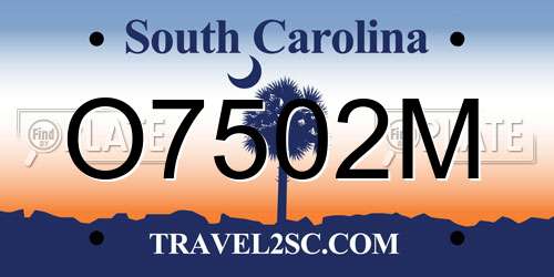 O7502M South Carolina License Plate