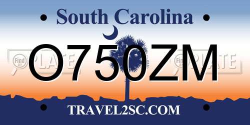 O750ZM South Carolina License Plate