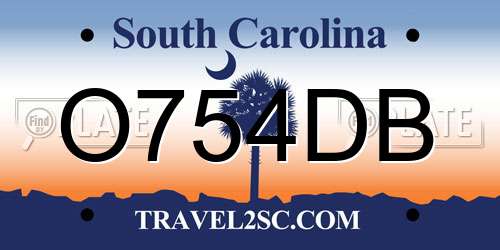 O754DB South Carolina License Plate