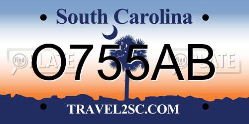 O755AB South Carolina License Plate