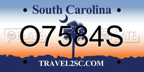 O7584S South Carolina License Plate