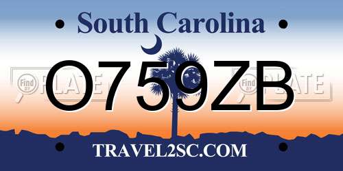 O759ZB South Carolina License Plate